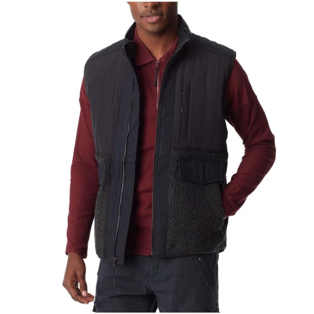 BASS OUTDOOR Mens Mixed Media Fleece Vest, , M, DM